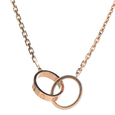 cartier love necklace pink gold|cartier pink gold interlocking necklace.